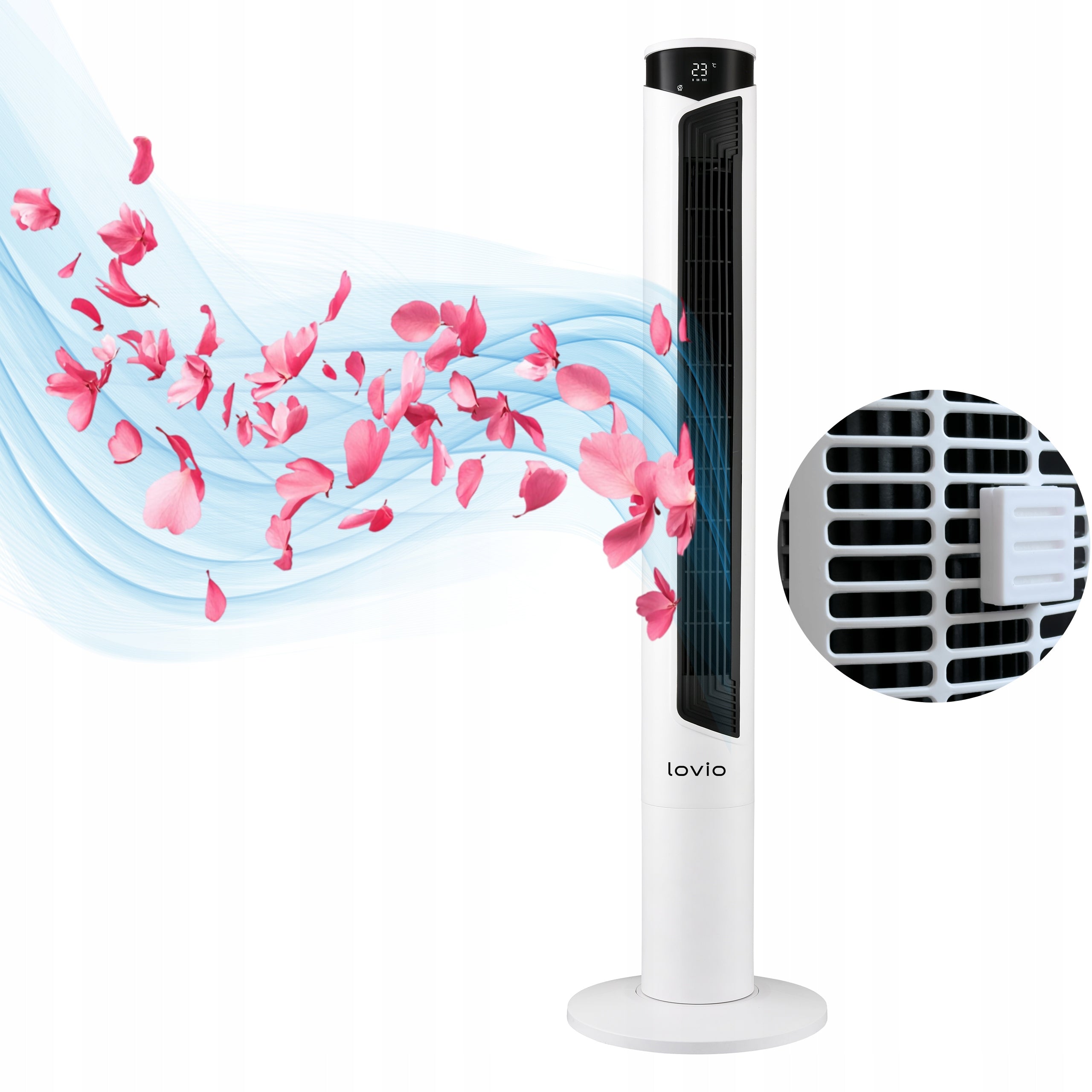 COLUMN FAN Floor standing fan QUIET WITH REMOTE CONTROL WHITE 118 cm Fan type column