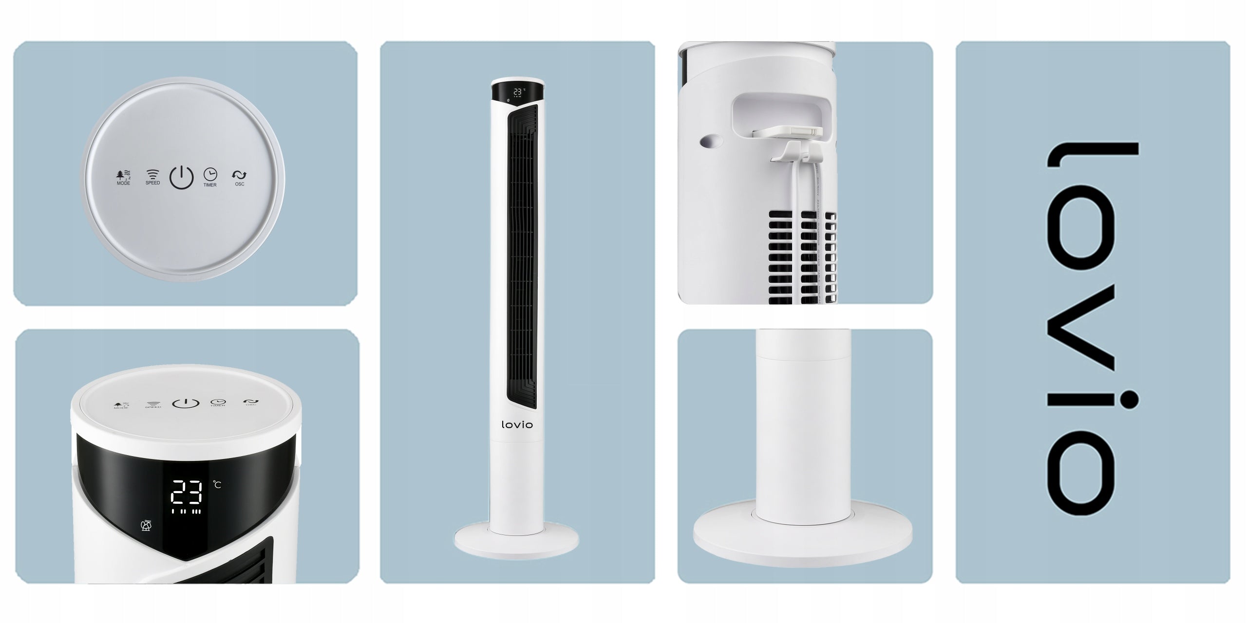 COLUMN FAN Floor standing fan QUIET WITH REMOTE CONTROL WHITE 118 cm Packaging status original