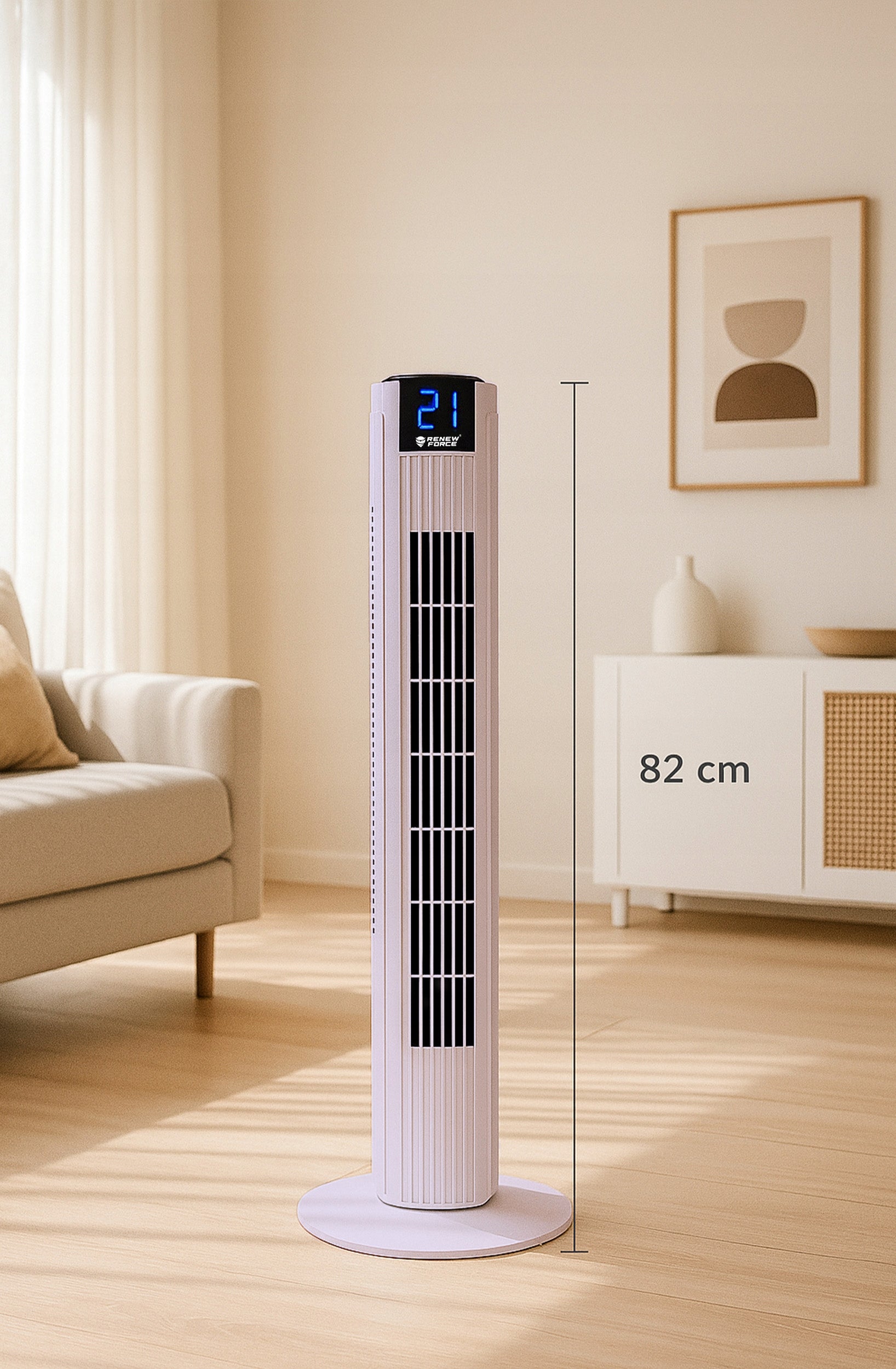 COLUMN FAN LARGE FLOOR FAN VERTICAL TIMER OSCILLATION REMOTE CONTROL Packaging status original