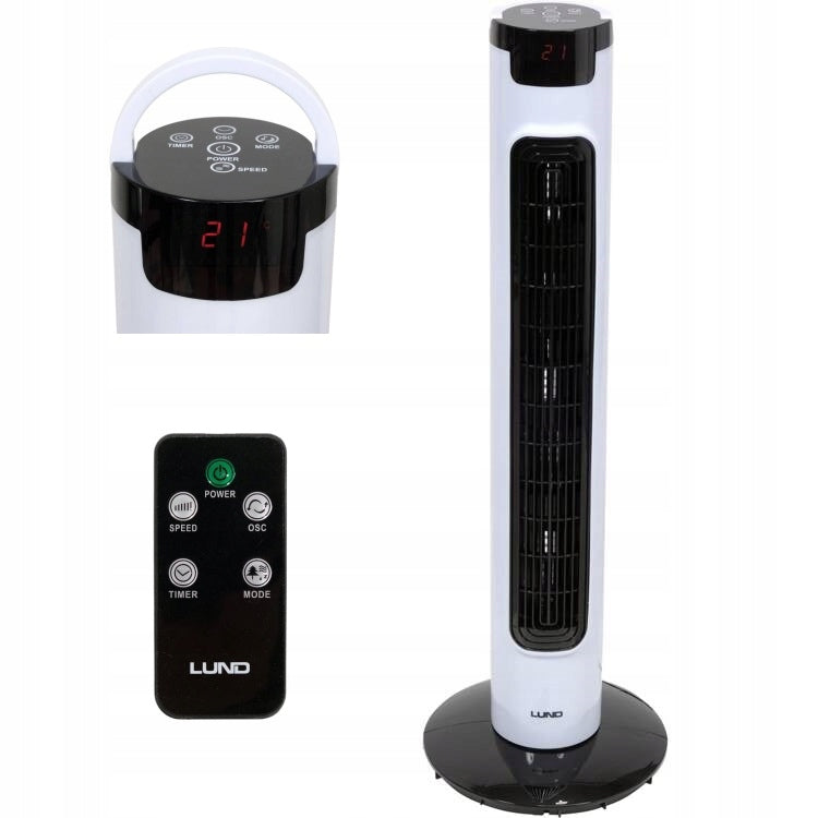 COLUMN FAN LUND 81CM 50W FLOOR FAN STANDING LED +PILOT
