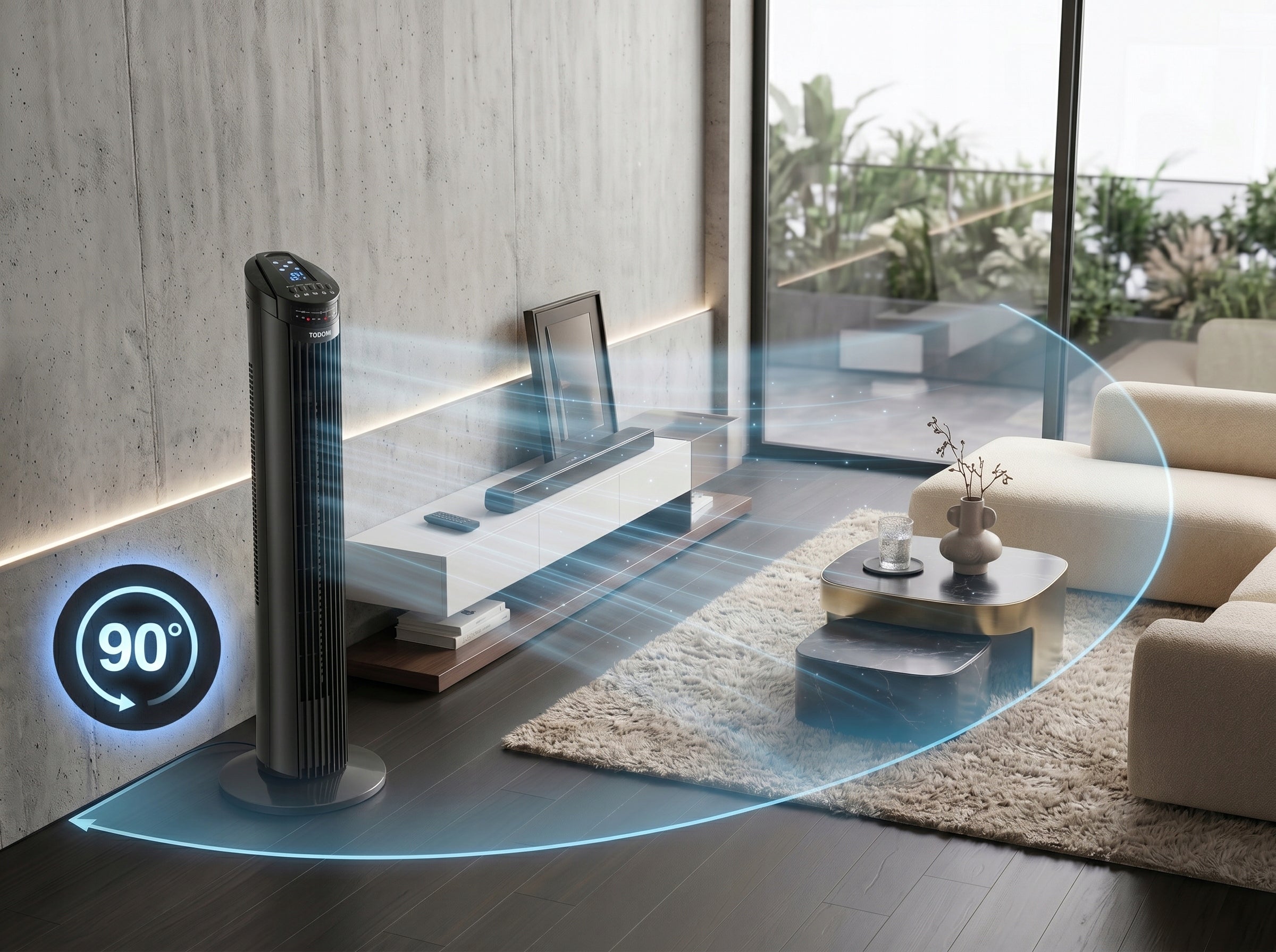 COLUMN FAN STANDING FLOOR FAN ADJUSTABLE REMOTE CONTROL LARGE TIMER Functions oscillation automatic oscillation timer other