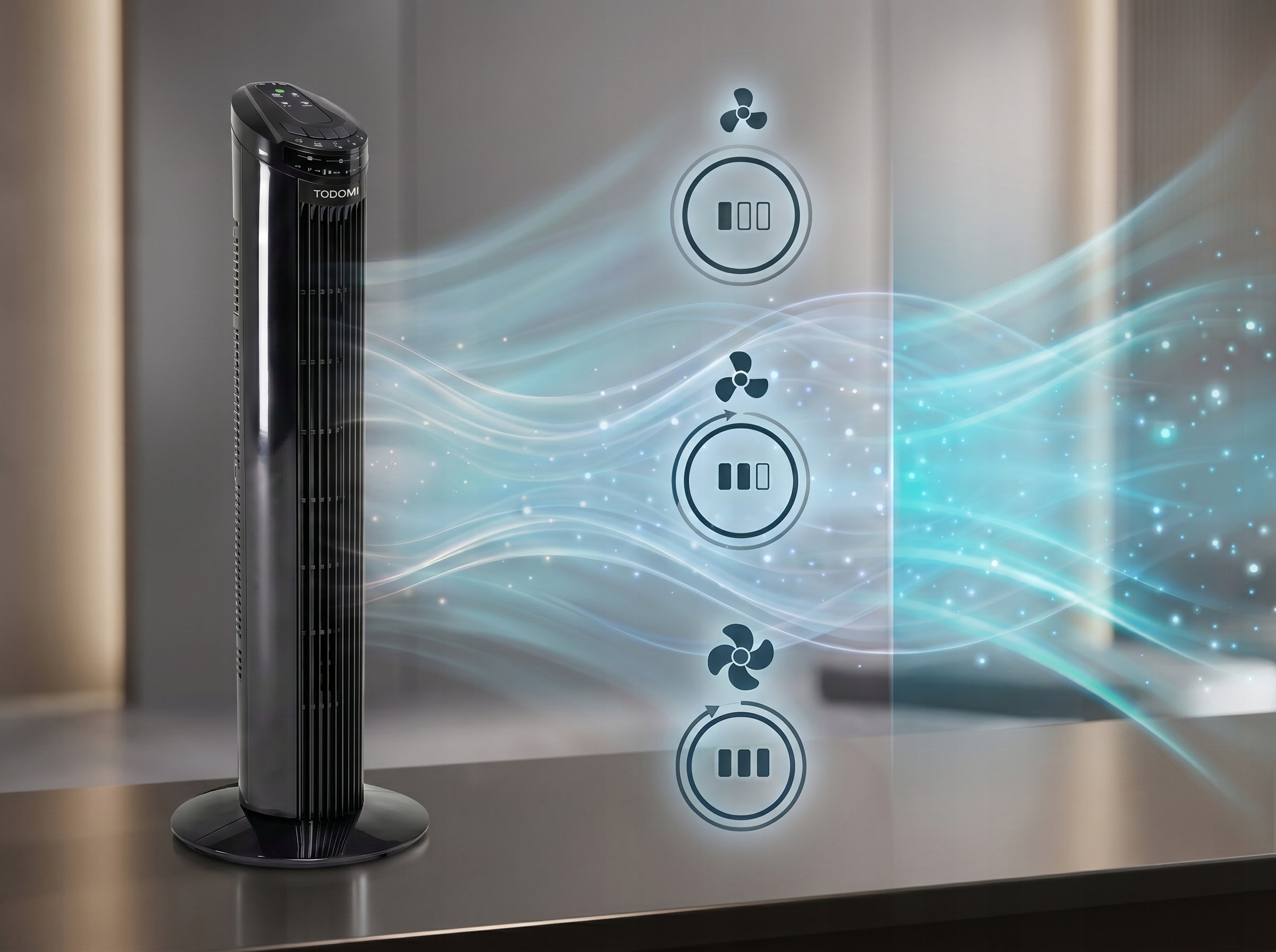 COLUMN FAN STANDING FLOOR FAN ADJUSTABLE REMOTE CONTROL LARGE TIMER Model FM-26K