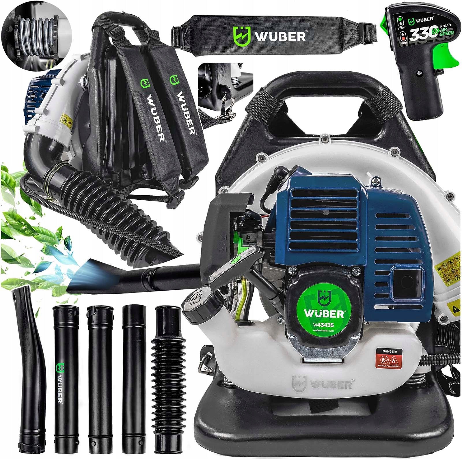 COMBUSTION BACKPACK BLOWER 330 km/h FOR GARDEN GRASS LEAVES STRONG 720m3/h