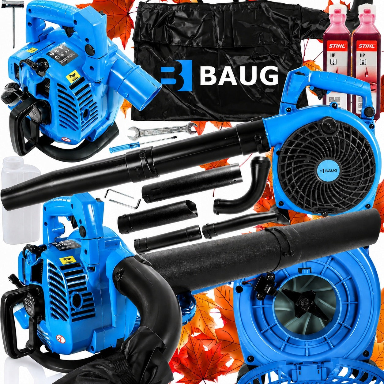 COMBUSTION GARDEN BLOWER FOR SNOW LEAVES VACUUM CLEANER 3in1 STRONG