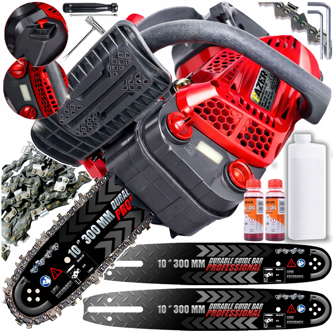 COMBUSTION SAW BRANCH CHAINSAW X2 GUIDES SET