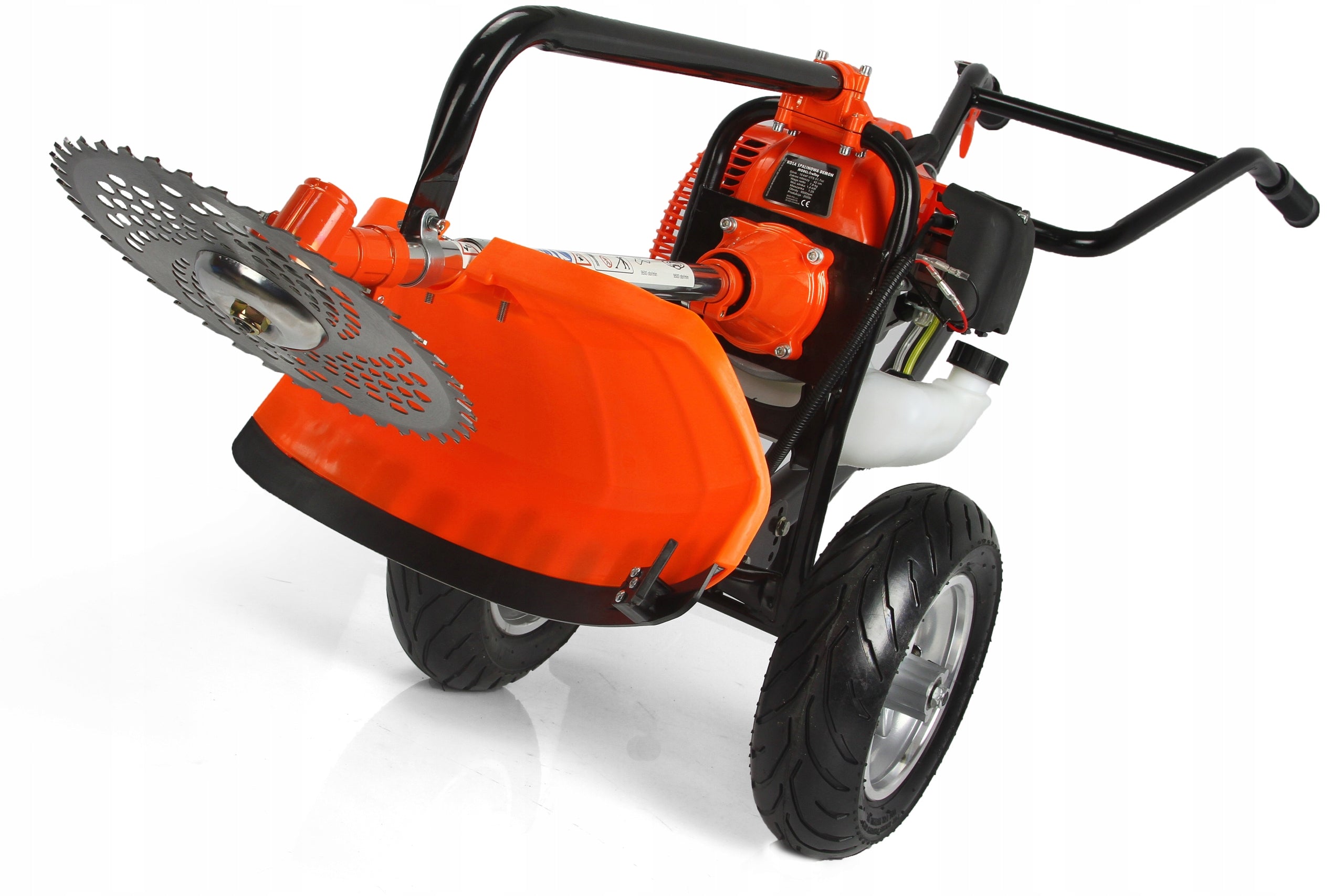 COMBUSTION SCYTHE ON WHEELS MOWER TRIMMER TROLEY BRUSHCUTTER + OIL Power supply combustion