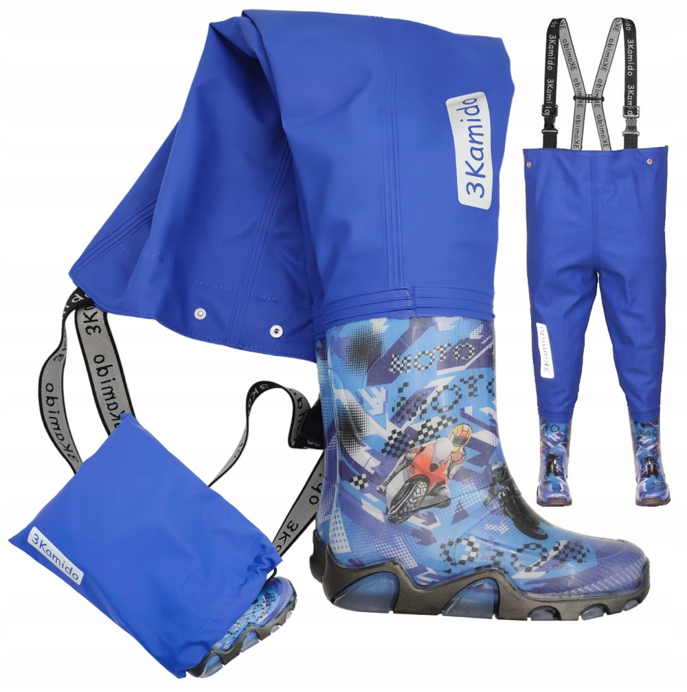 COMFORTABLE CHILDREN'S FISHING TROUSERS WATERPROOF MOTORBIKES 3KAMIDO 30/31