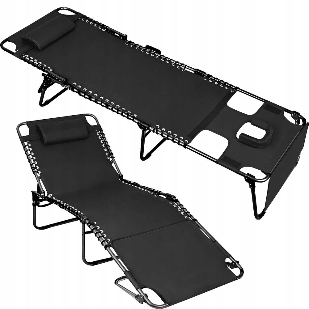 COMFORTABLE STRONG BEACH LOUNGER RECLINER WITH PILLOW OPENING Product weight with unit packaging 6.7 kg