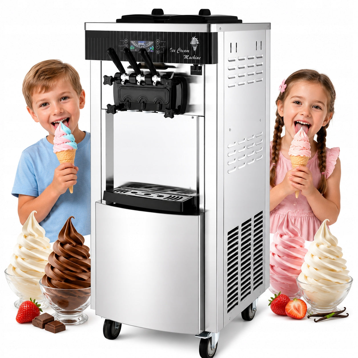 COMMERCIAL ICE CREAM MACHINE 2200W EFFICIENT WITH LOCKING WHEEL