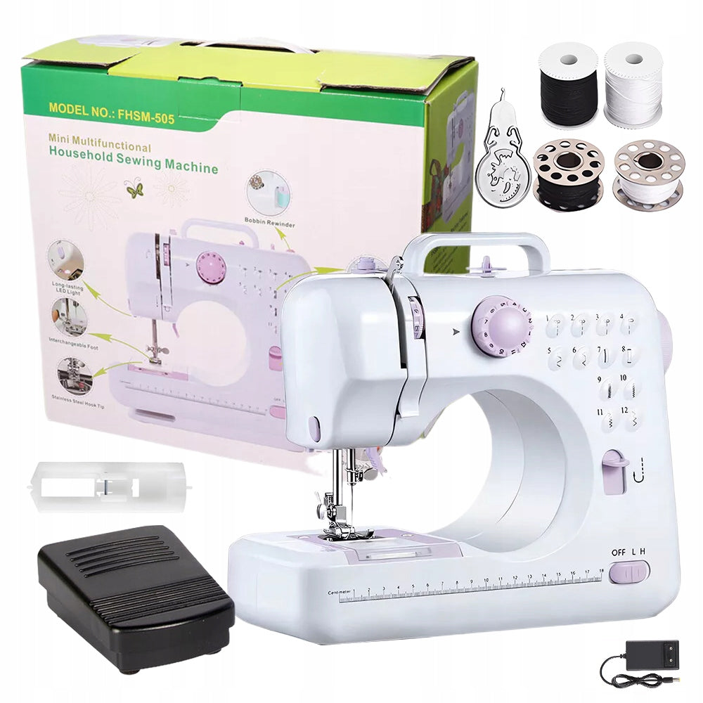 COMPACT ELECTRIC SEWING MACHINE WITH LED AND ADJUSTABLE TEMPO