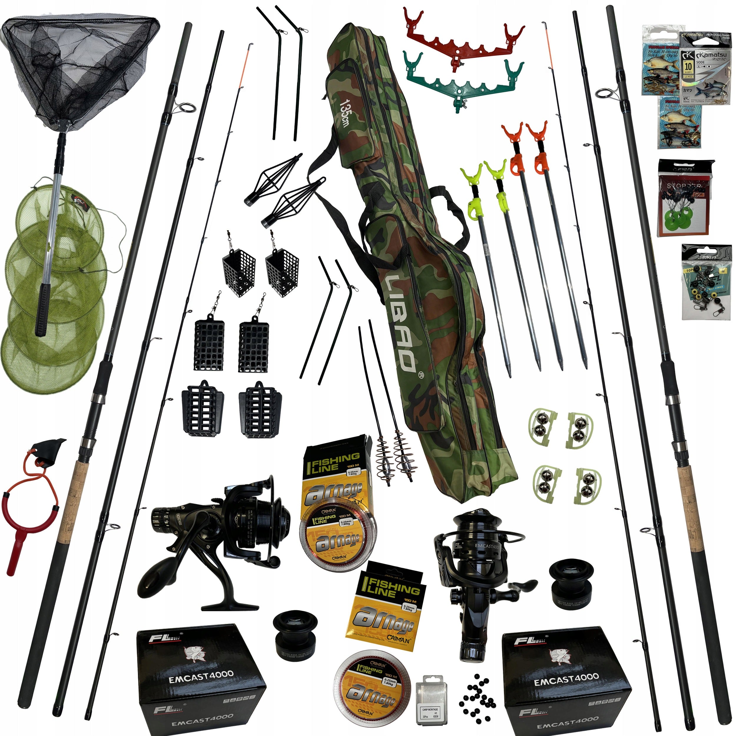 COMPLETE FISHING SET 2x FEEDER, FREE GEAR Reels, Rich Equipment