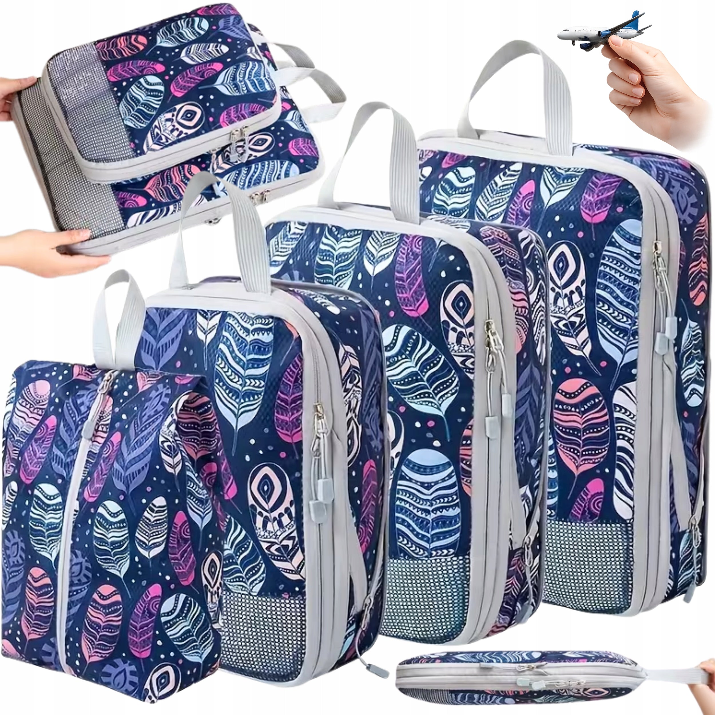 COMPRESSION ORGANIZER FOR PACKING SUITCASES TRAVEL BAGS SET OF 4