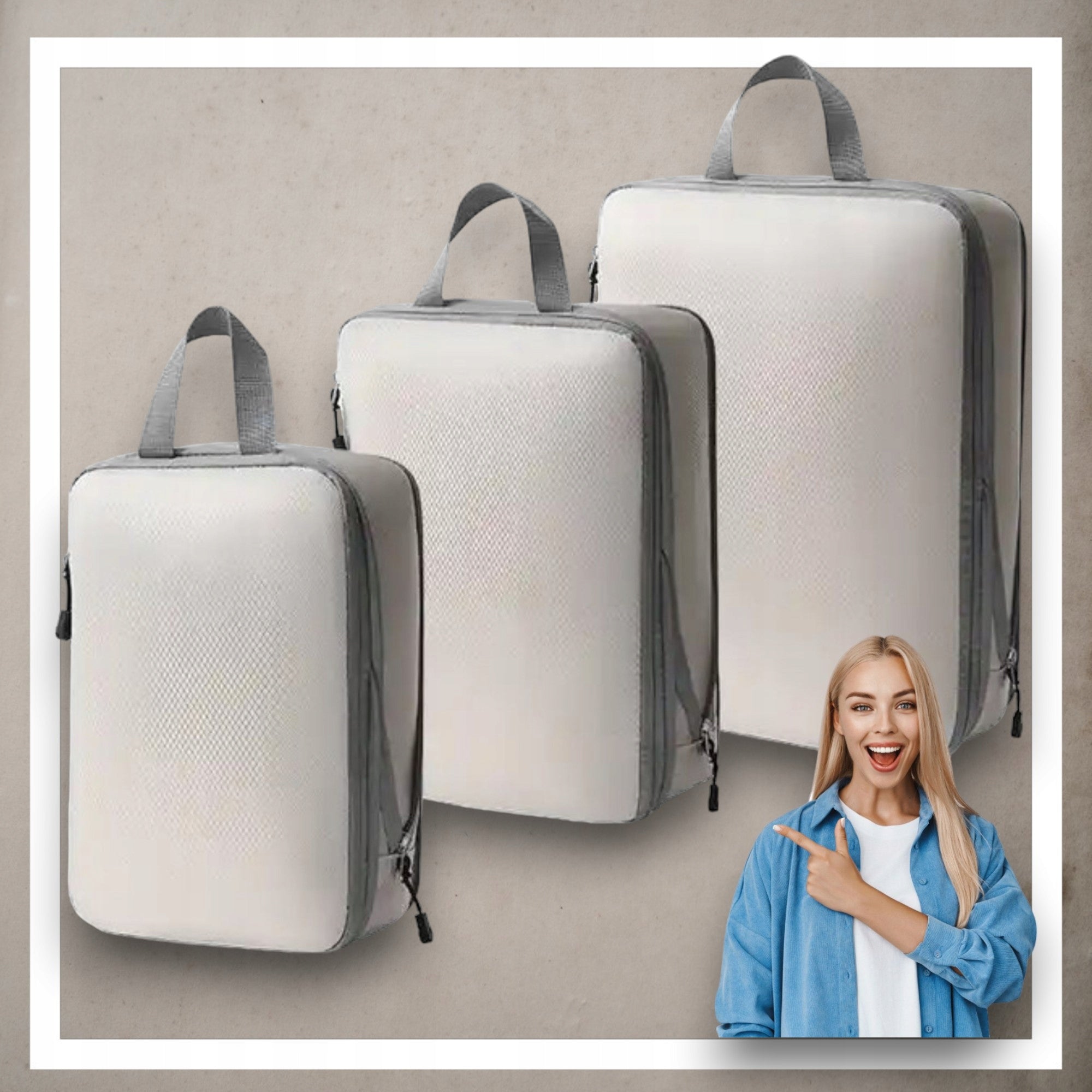 COMPRESSION ORGANIZER for Packing Suitcases Travel Bags Set of 3 EAN (GTIN) 5905072431514
