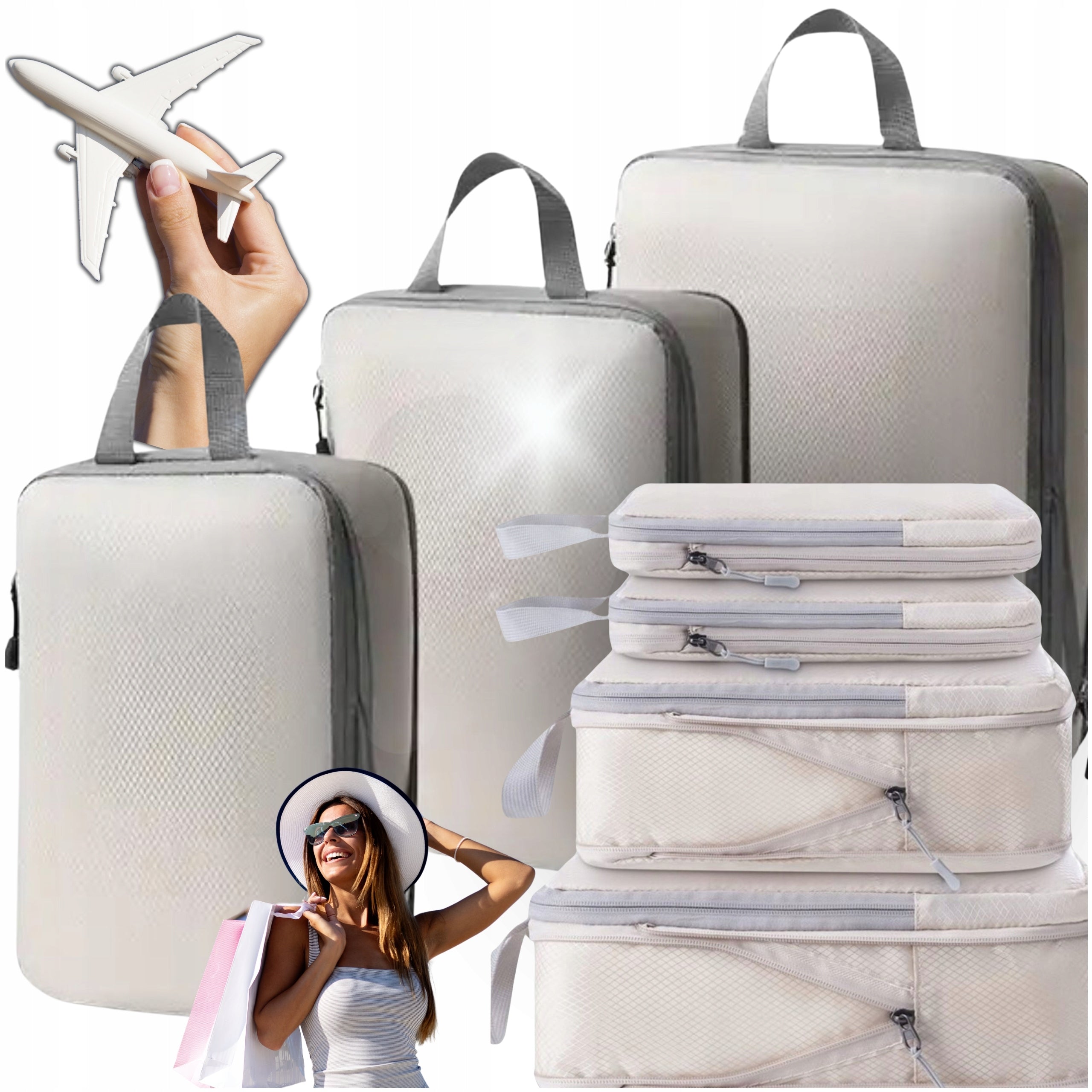 COMPRESSION ORGANIZER for Packing Suitcases Travel Bags Set of 3
