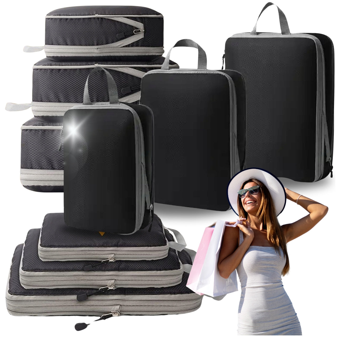 COMPRESSION ORGANIZER for Packing Suitcases Travel Bags Set of 3