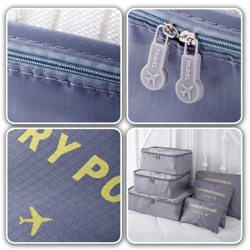 COMPRESSION TRAVEL ORGANIZER for Packing Suitcase Clothes Bag SET 6in1 Packaging status original