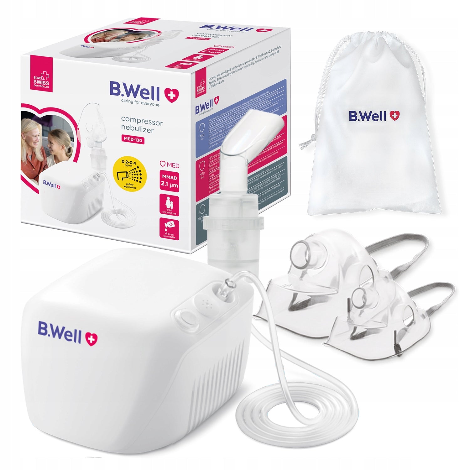 COMPRESSOR PISTON NEBULISER INHALER FOR ADULTS AND CHILDREN MED-130