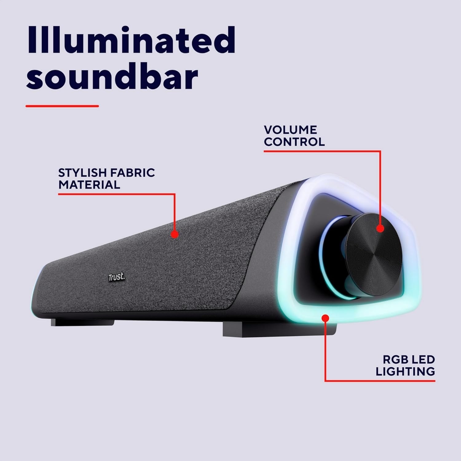 COMPUTER SOUNDBAR STEREO LED RGB USB JACK 3,5 MM Packaging status original