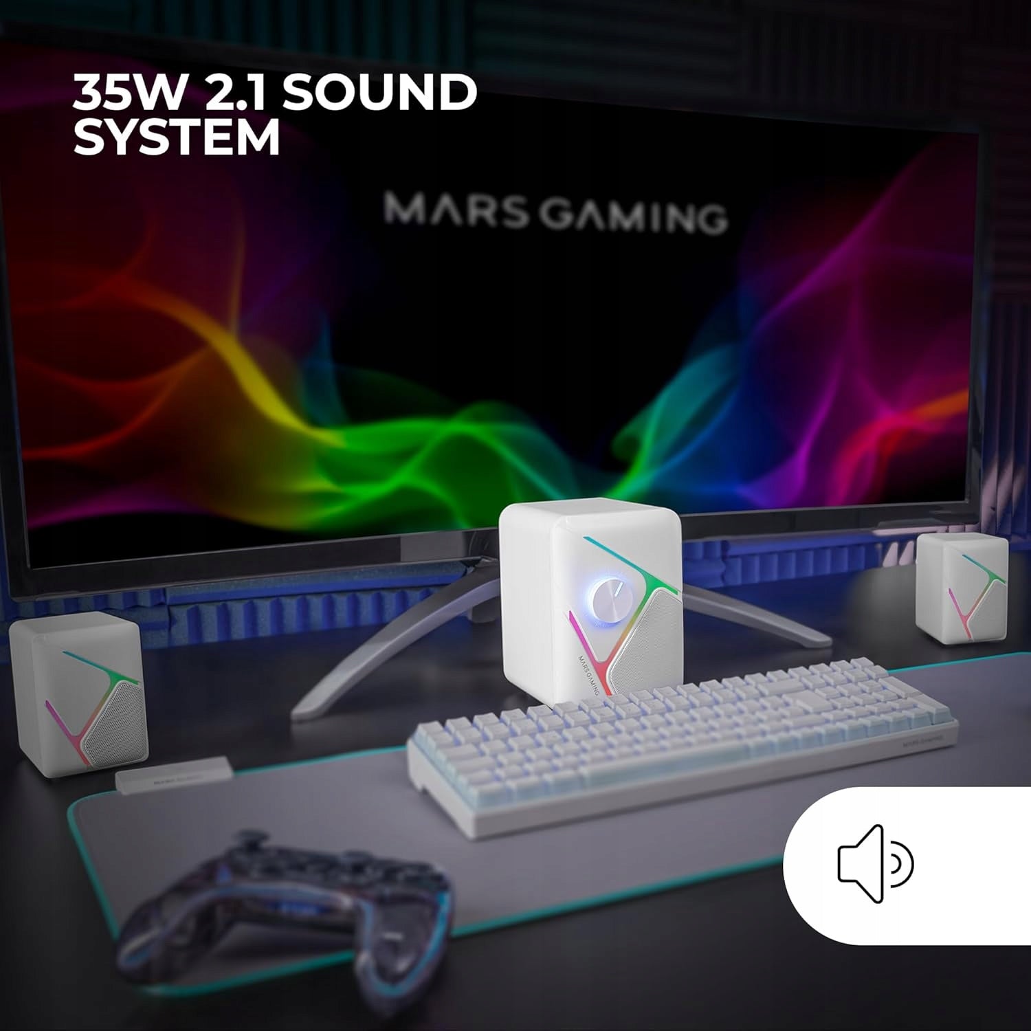 COMPUTER SPEAKERS 2.1 RGB SUBWOOFER 35W USB Packaging status original