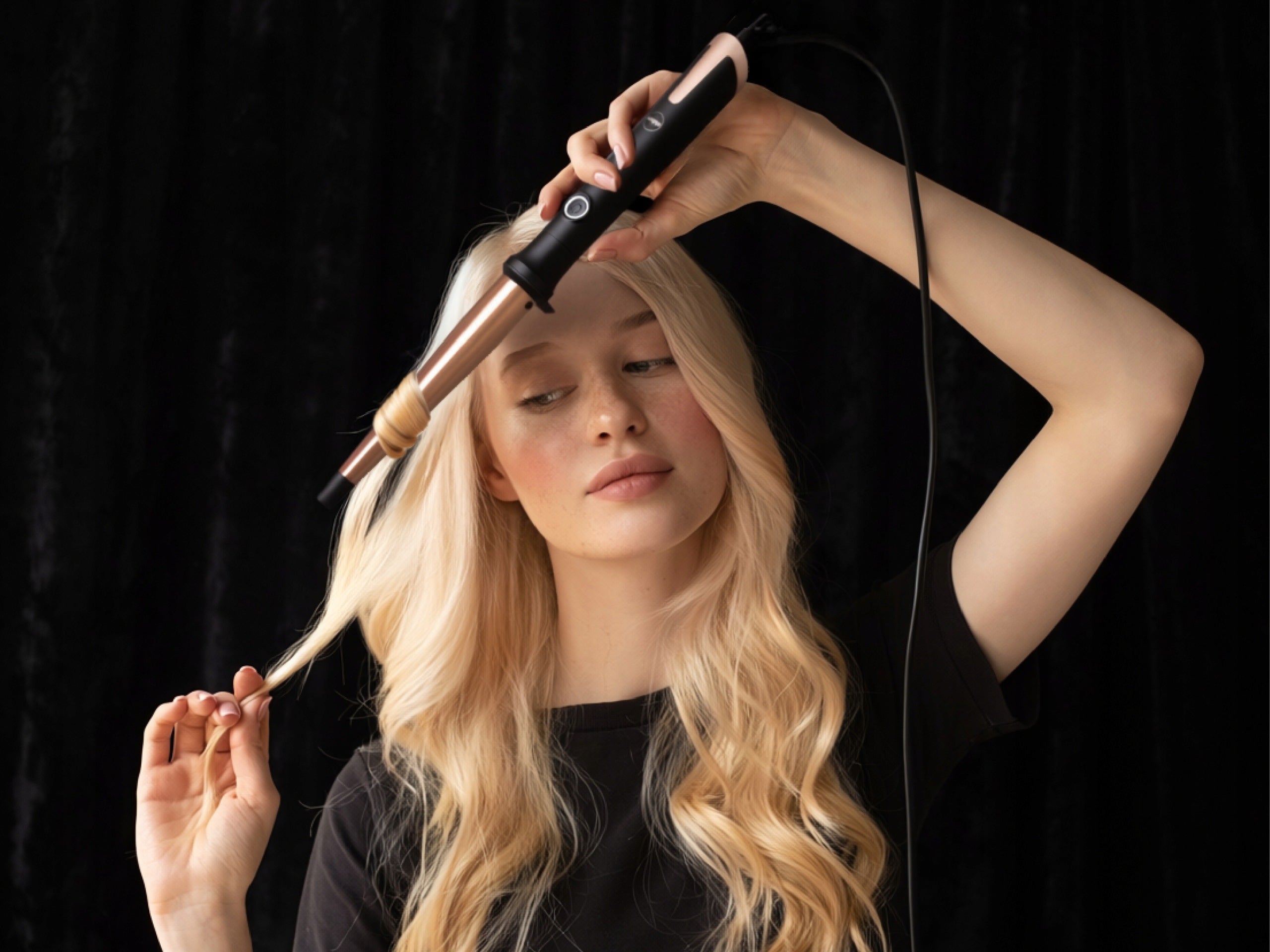 CONICAL CURLING IRON FOR HAIR CERAMIC 120-200°C CURLS WAVES HS12 Packaging status original