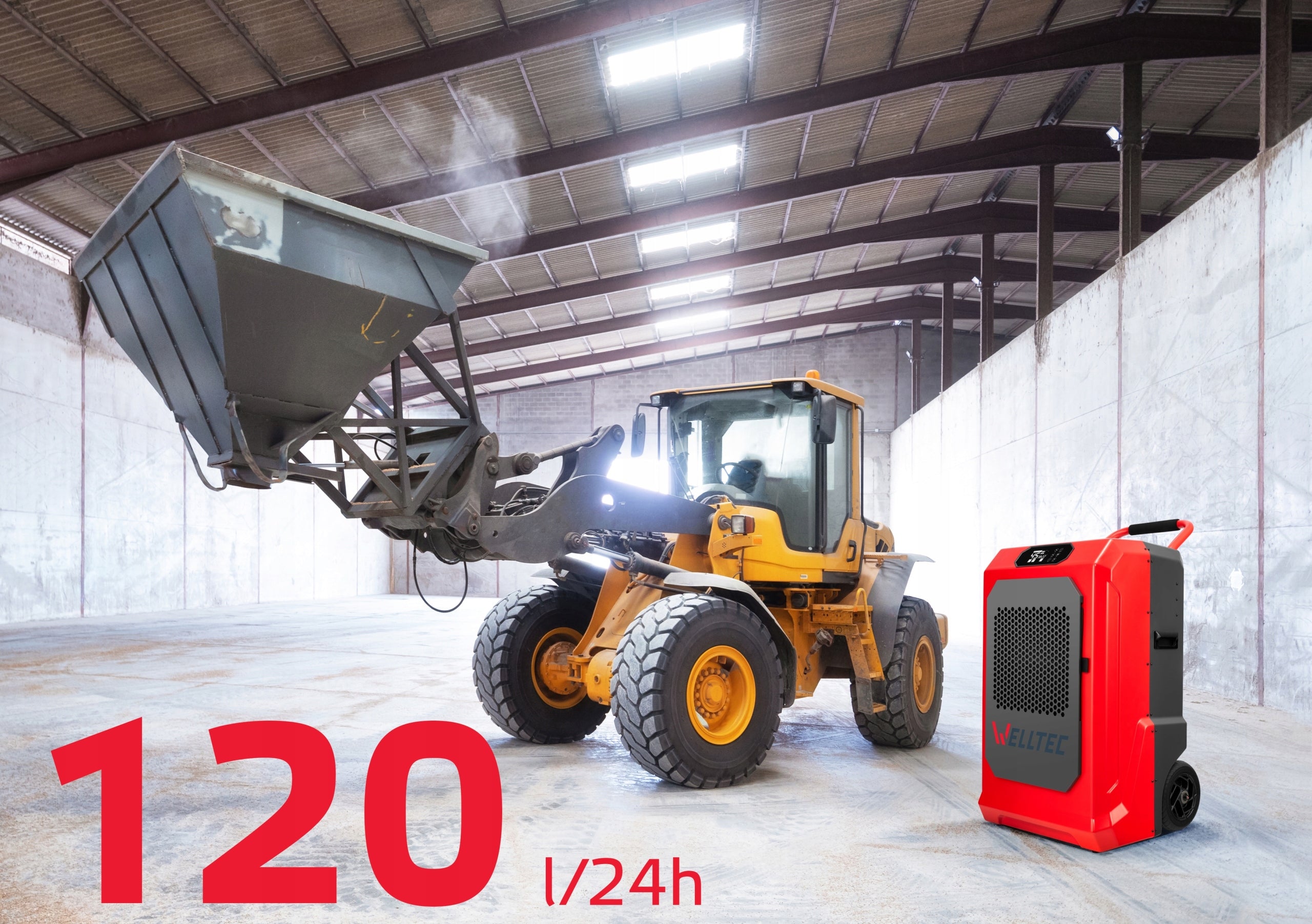 CONSTRUCTION DEHUMIDIFIER WELLTEC DHX120 | INDUSTRIAL | 120l/24h | WiFi Packaging status original
