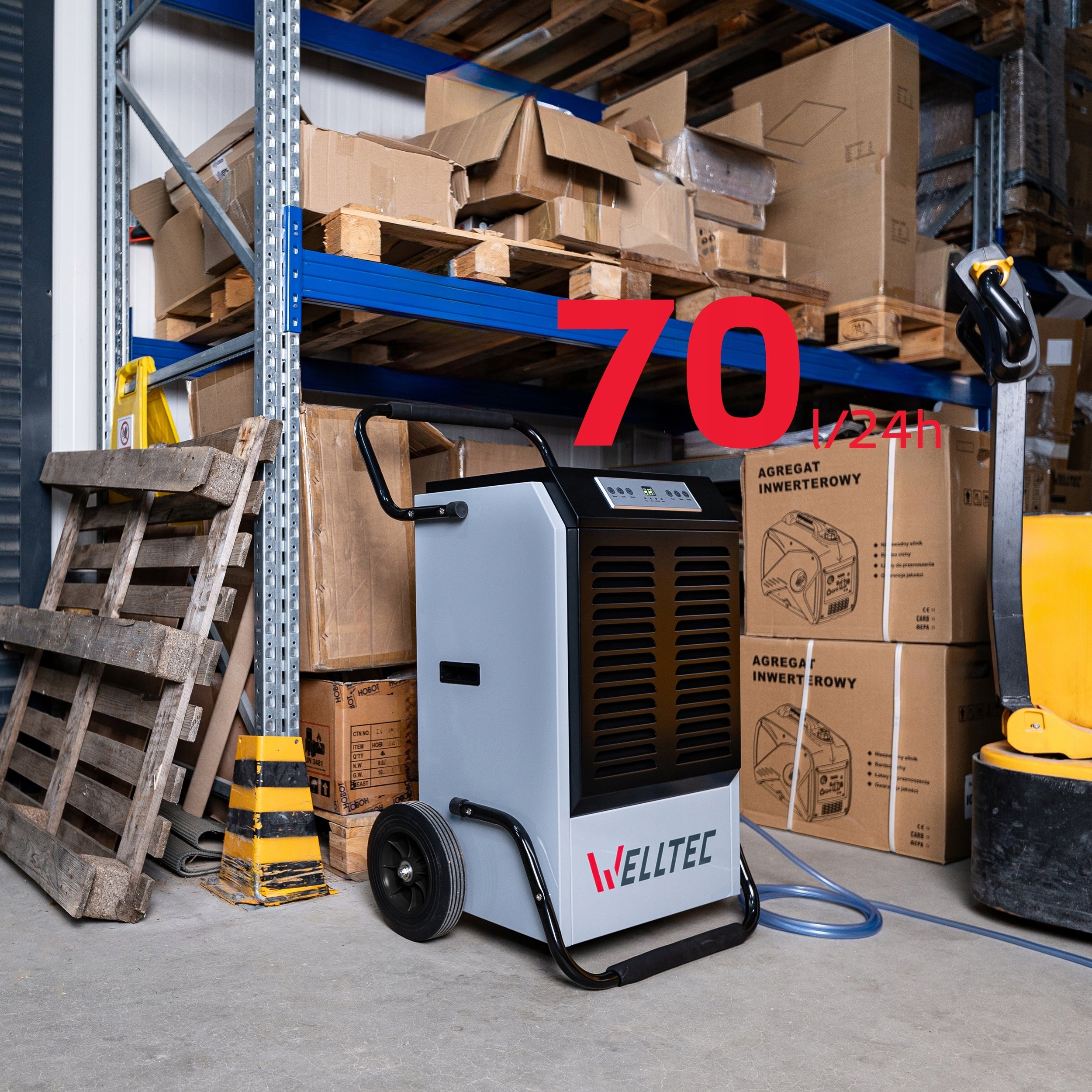 CONSTRUCTION DEHUMIDIFIER WELLTEC DHX70 | INDUSTRIAL | 70l/24h | PUMP Medical device no