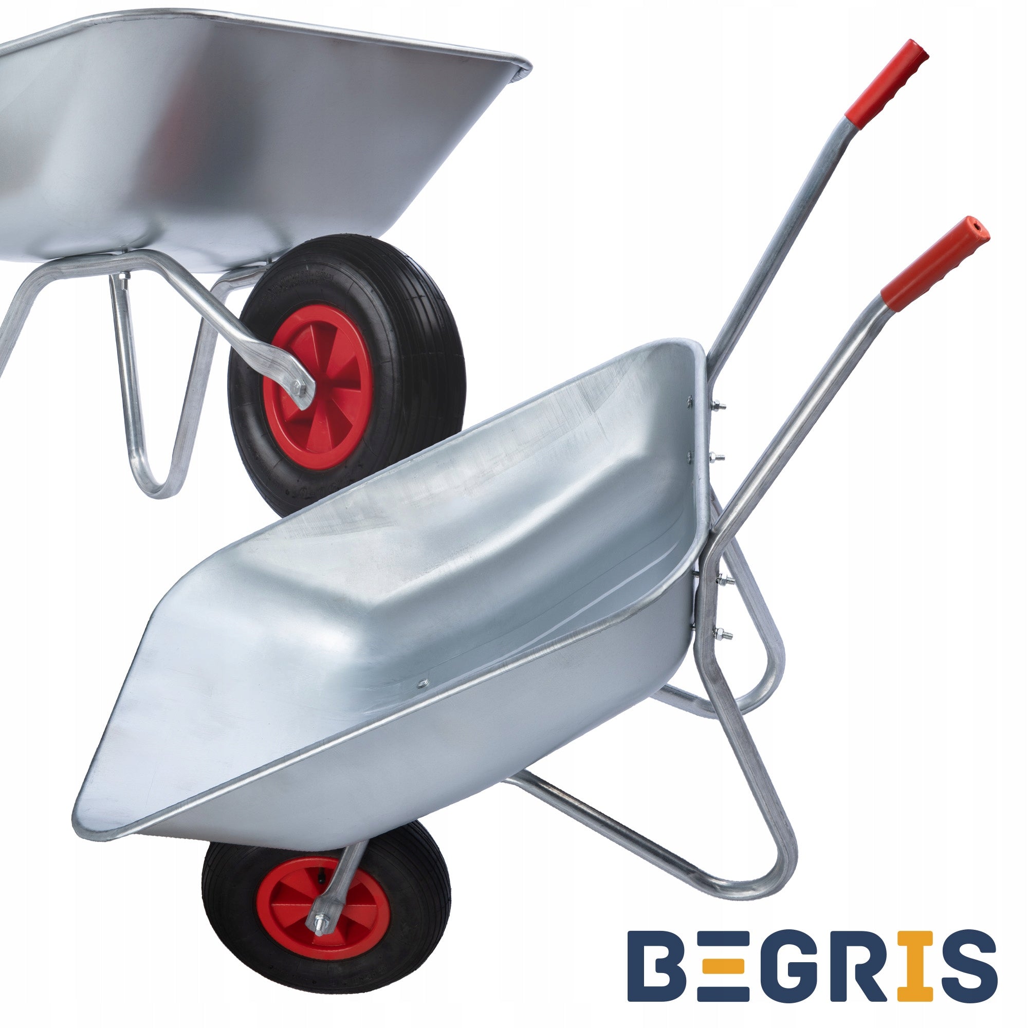 CONSTRUCTION GARDEN WHEELBARROW STRONG GALVANIZED GARDEN CART 120L LIGHTWEIGHT WHEELBARROW Brand Begris