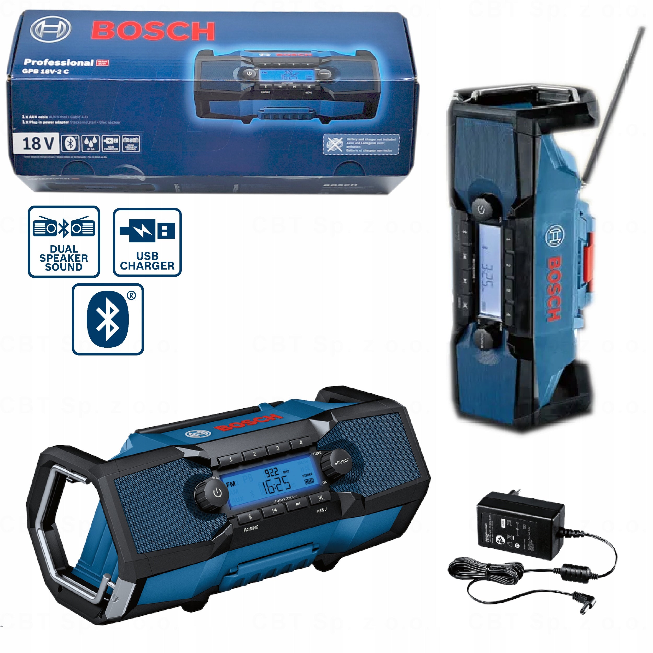 CONSTRUCTION RADIO BATTERY NETWORK HYBYDOWE BLUETOOTH 18V GPB 18V-2 C