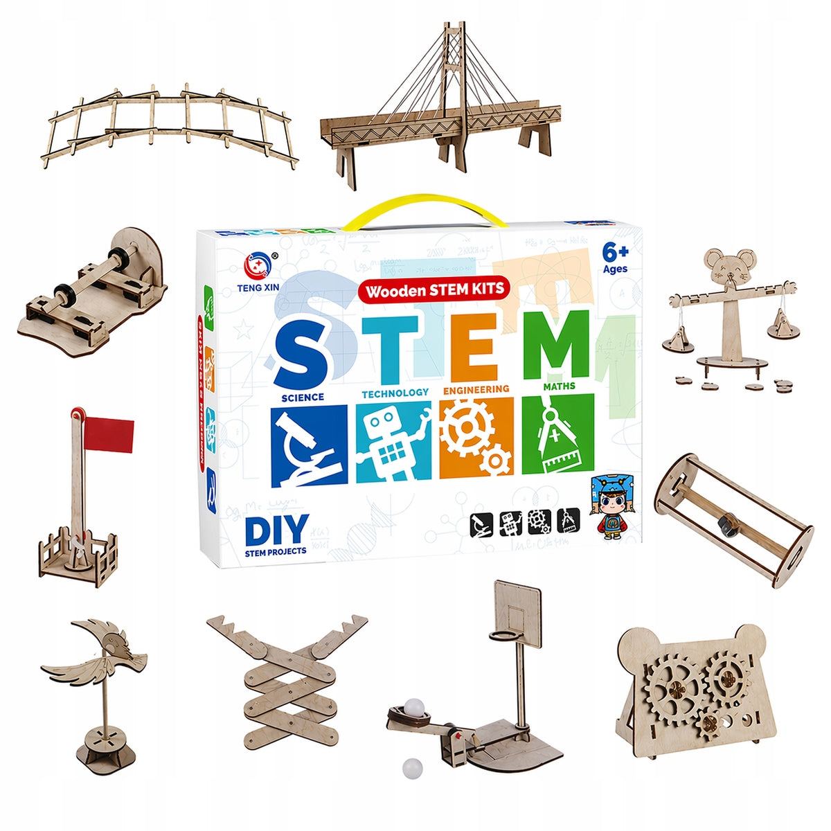 CONSTRUCTION SET STEM 10IN1 EDUCATIONAL BLOCKS MECHANICS GIFT CHILDREN
