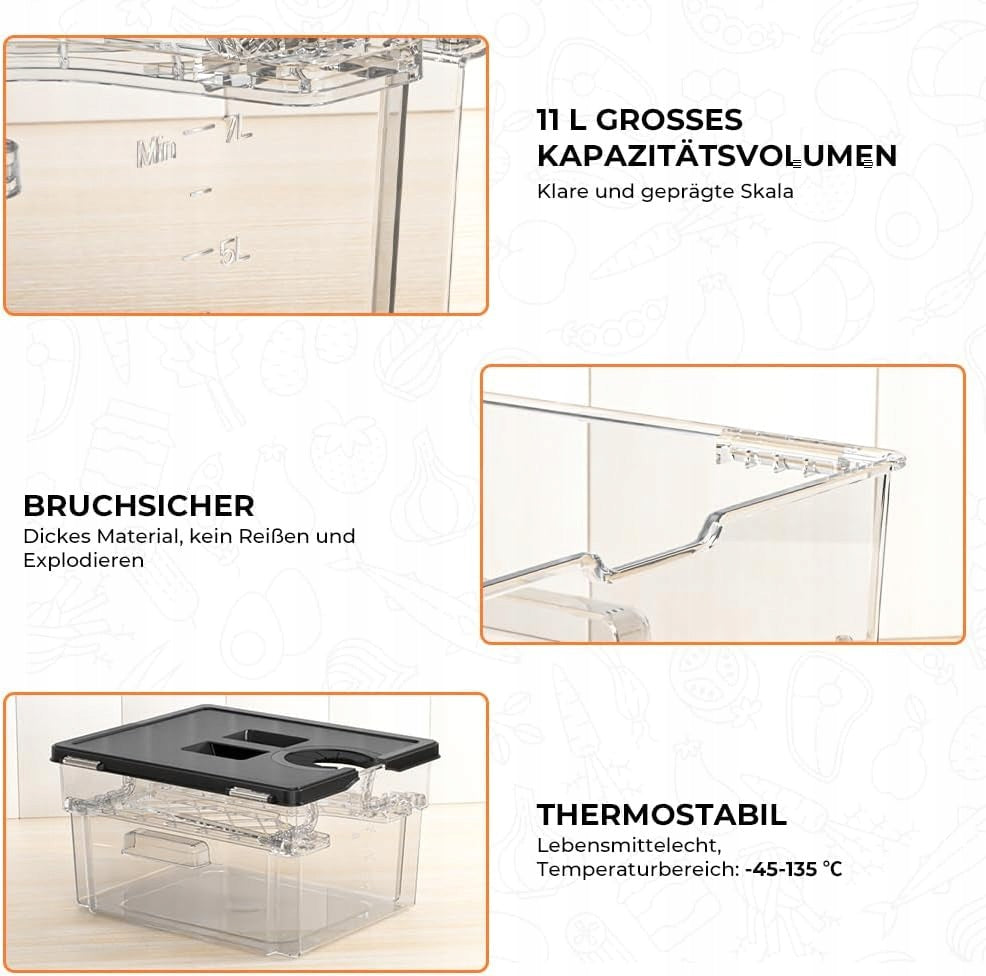 CONTAINER SOUS VIDE 11L SET WITH LID RACK XENON Brand no brand