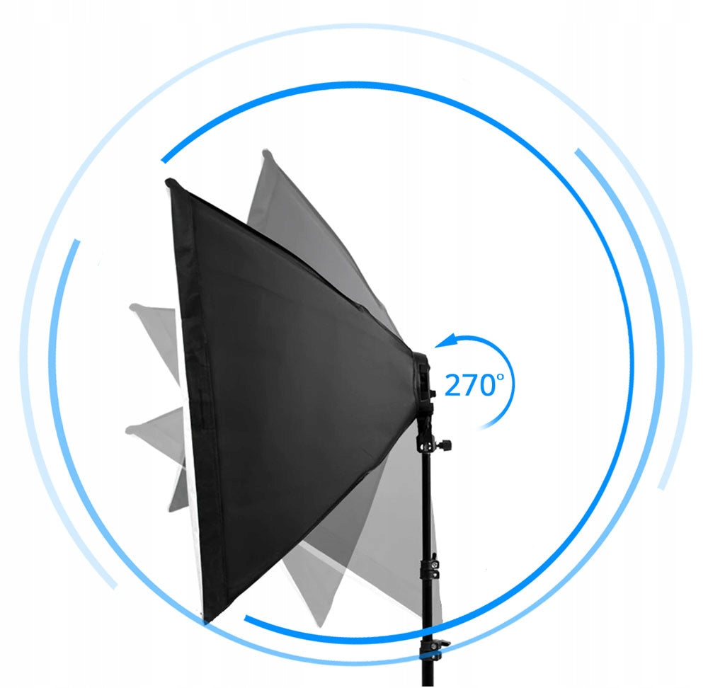 CONTINUOUS LIGHT LAMP FOR 4 BULBS SOFTBOX 50x70 +4x LED 300W 1200 +STAND Brand Massa