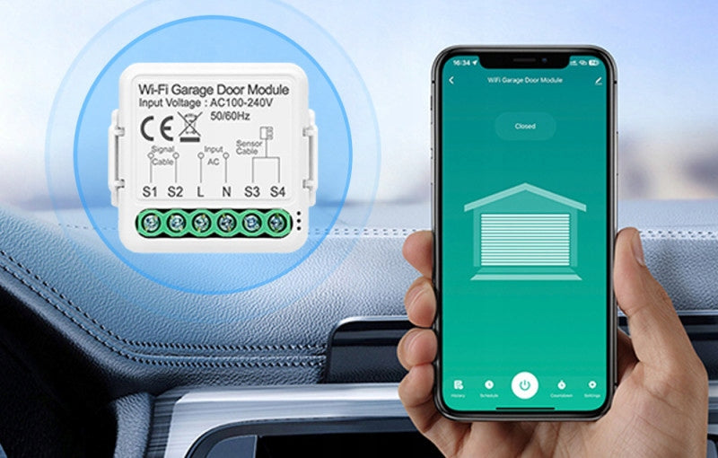 CONTROLLER FOR GARAGE ENTRANCE DOOR WIFI RELAY TUYA APP + SENSORS Manufacturer code WiFi Garage Door Module