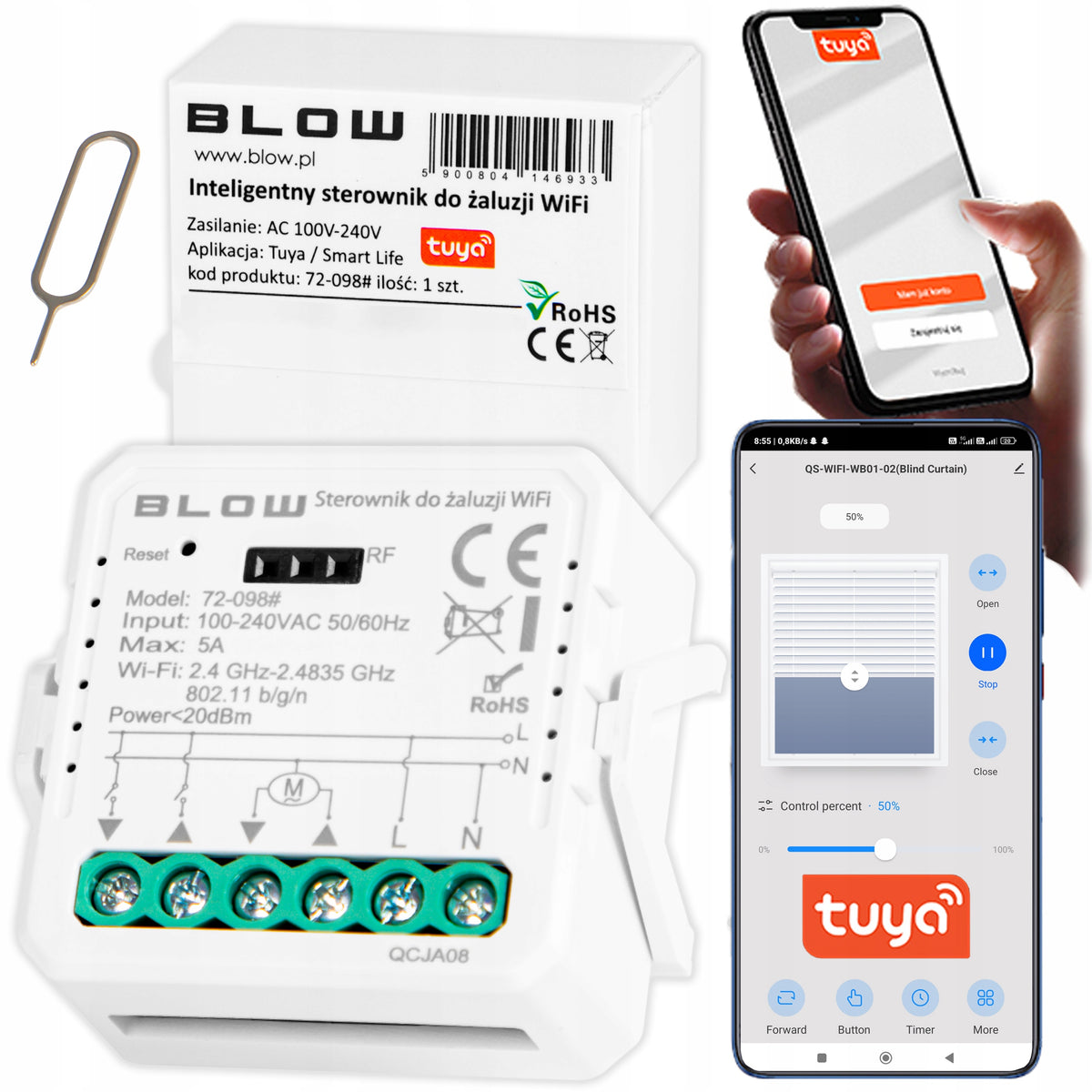 CONTROLLER FOR ROLLER SHUTTERS WIFI TUYA MODULE SWITCH SMART MINI