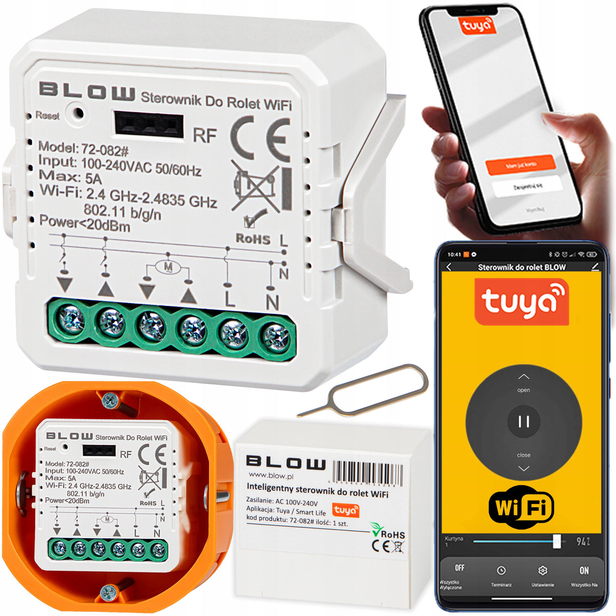 CONTROLLER MODULE FOR ROLLER SHUTTERS MINI WI-FI WIFI TUYA SMART RF