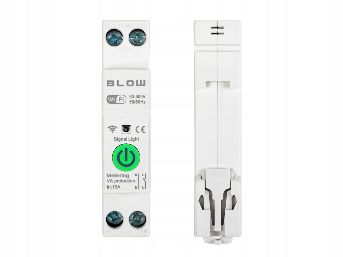 CONTROLLER TUYA SMART LIFE FOR DIN RAIL 16A WIFI SWITCH POWER CURRENT METER Packaging status original
