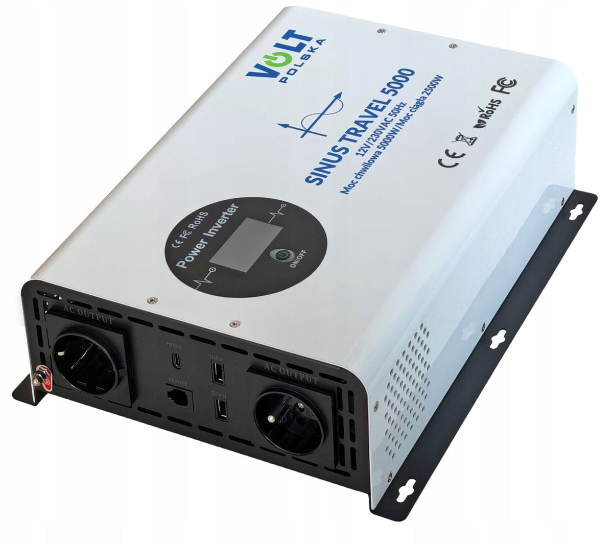 CONVERTER 12V 230V 2500W/5000W VOLT POLSKA SINE PUMP MOTORS LCD PILOT Effective power 2500 W