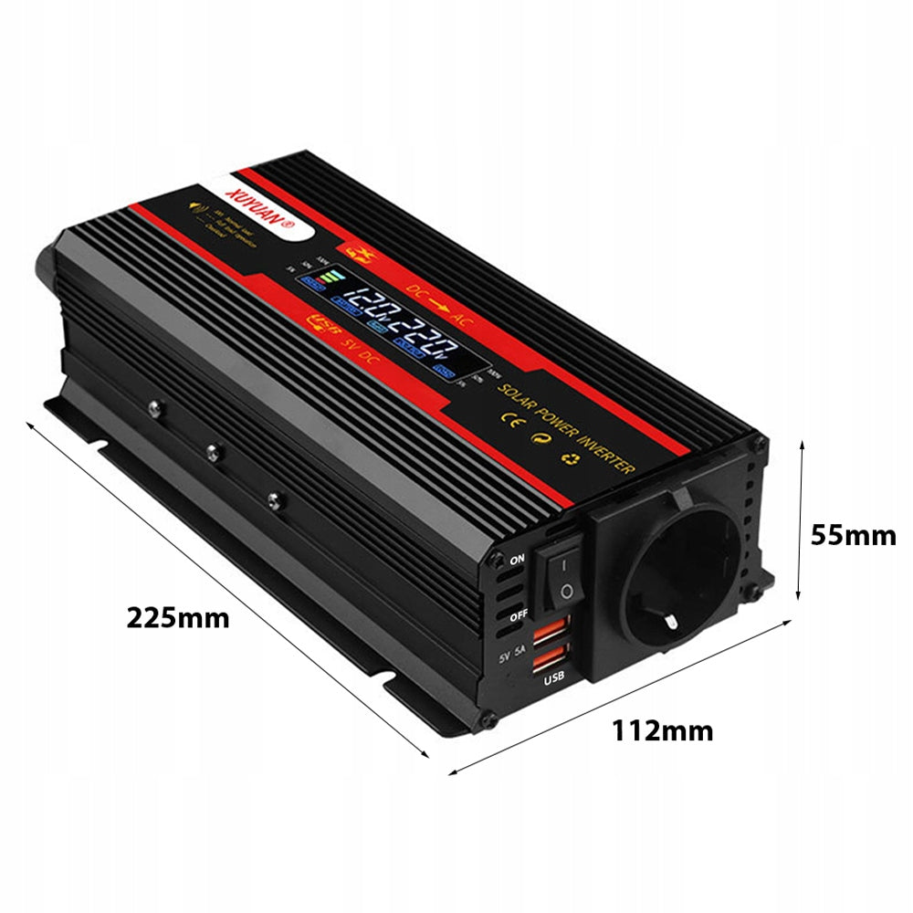 CONVERTER 12V/24V TO 220V CAR INVERTER 2000W SECURITY Effective power 2000 W