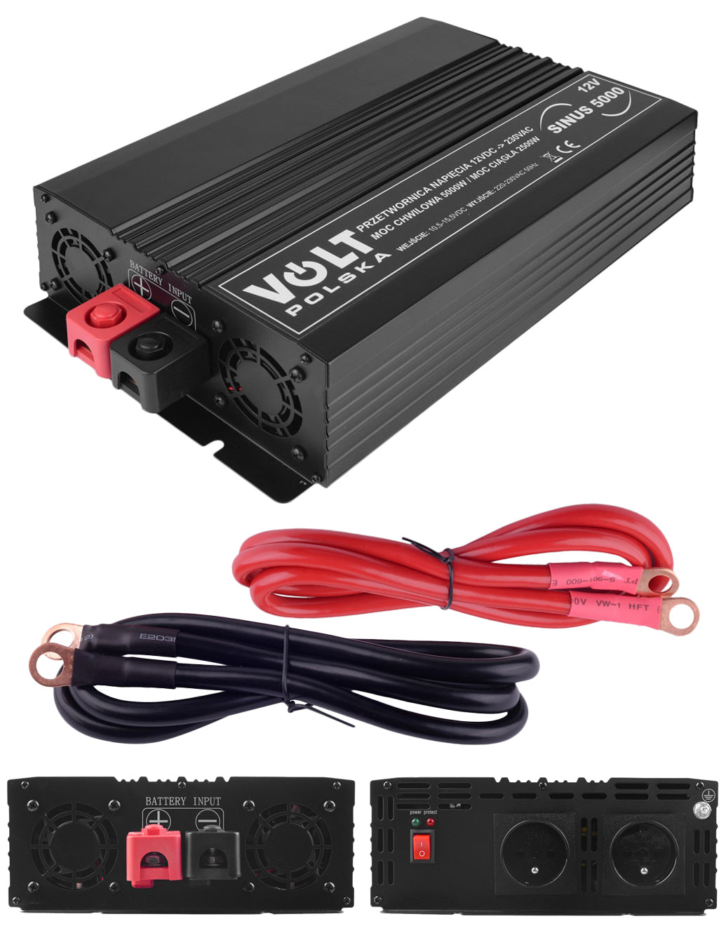 CONVERTER 12V TO 230V 2500W/5000W VOLT Poland FULL SINUS PUMP MOTORS