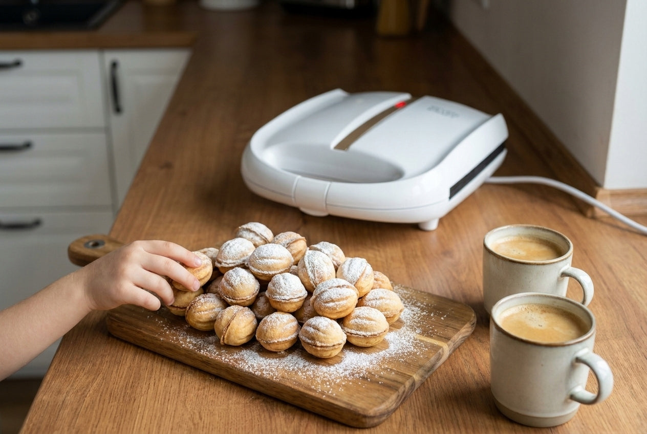 COOKIE PEANUT TOASTER FORM 24 PCS NONSTICK COATING 1600W Brand Sevenkraft