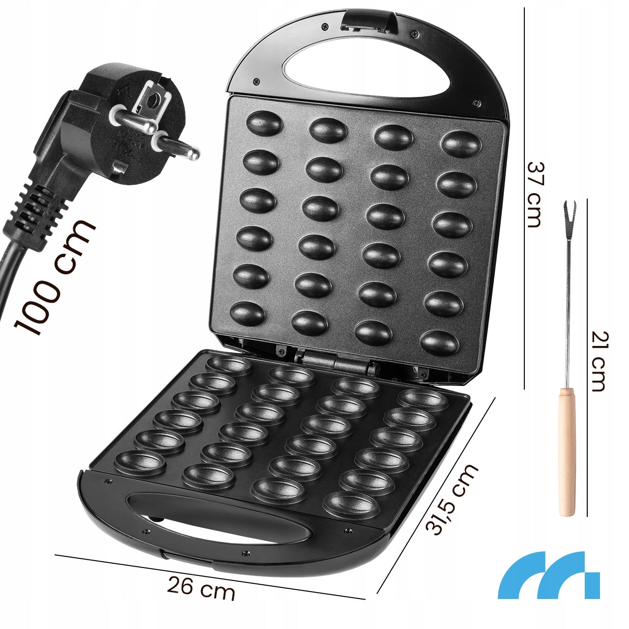 COOKIE PEANUT TOASTER MOLDS 24 PCS 1600W NONSTICK COATING Manufacturer code Opiekacz do Orzeszków 112092