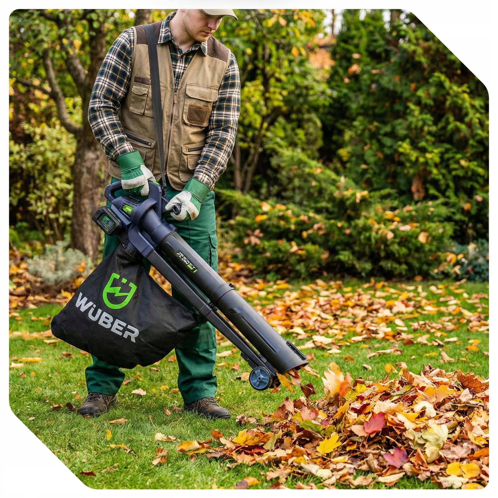CORDLESS 40V LEAF BLOWER SHREDDER VACUUM CLEANER 245km/h MULCHING Brand Wuber
