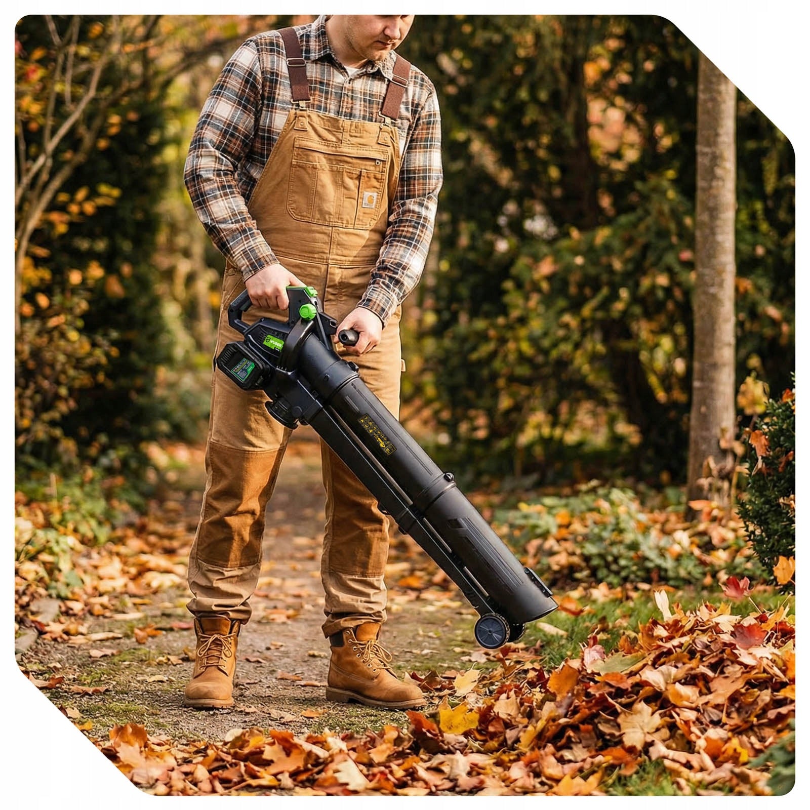 CORDLESS 40V LEAF BLOWER SHREDDER VACUUM CLEANER 245km/h MULCHING Power supply rechargeable battery