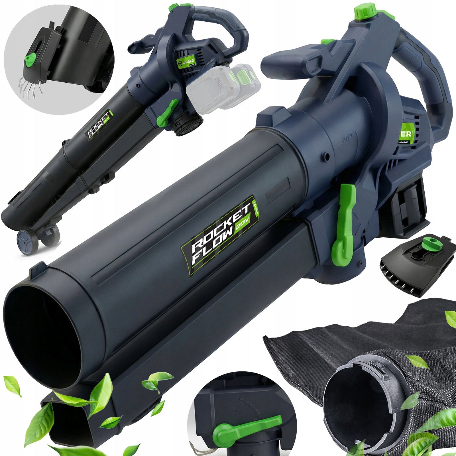 CORDLESS 40V LEAF BLOWER SHREDDER VACUUM CLEANER 245km/h MULCHING