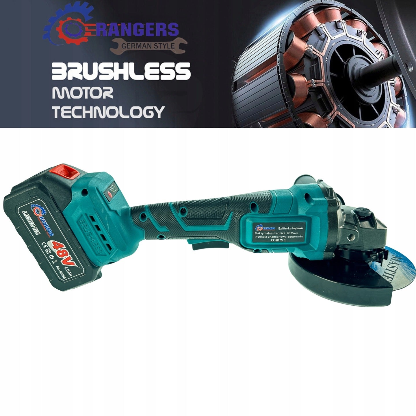 CORDLESS ANGLE GRINDER 48V/4,0Ah BRUSHLESS STRONG+SET Series 4971