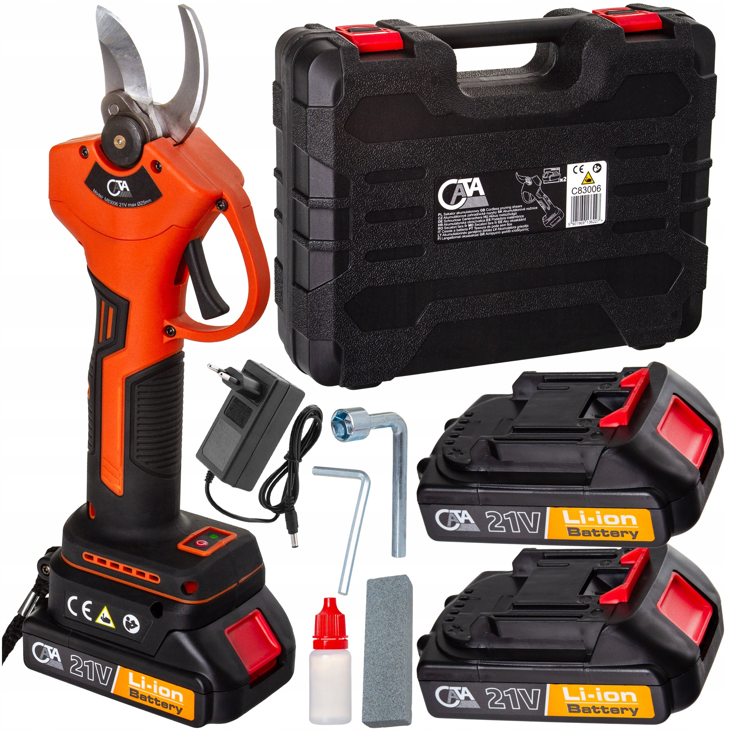 CORDLESS ANVIL PRUNING SHEAR CATA 21V 2 AKU 28MM Manufacturer code DO DRZEW KRZEWÓW ŻYWOPŁOTU TRAWY OSTRY