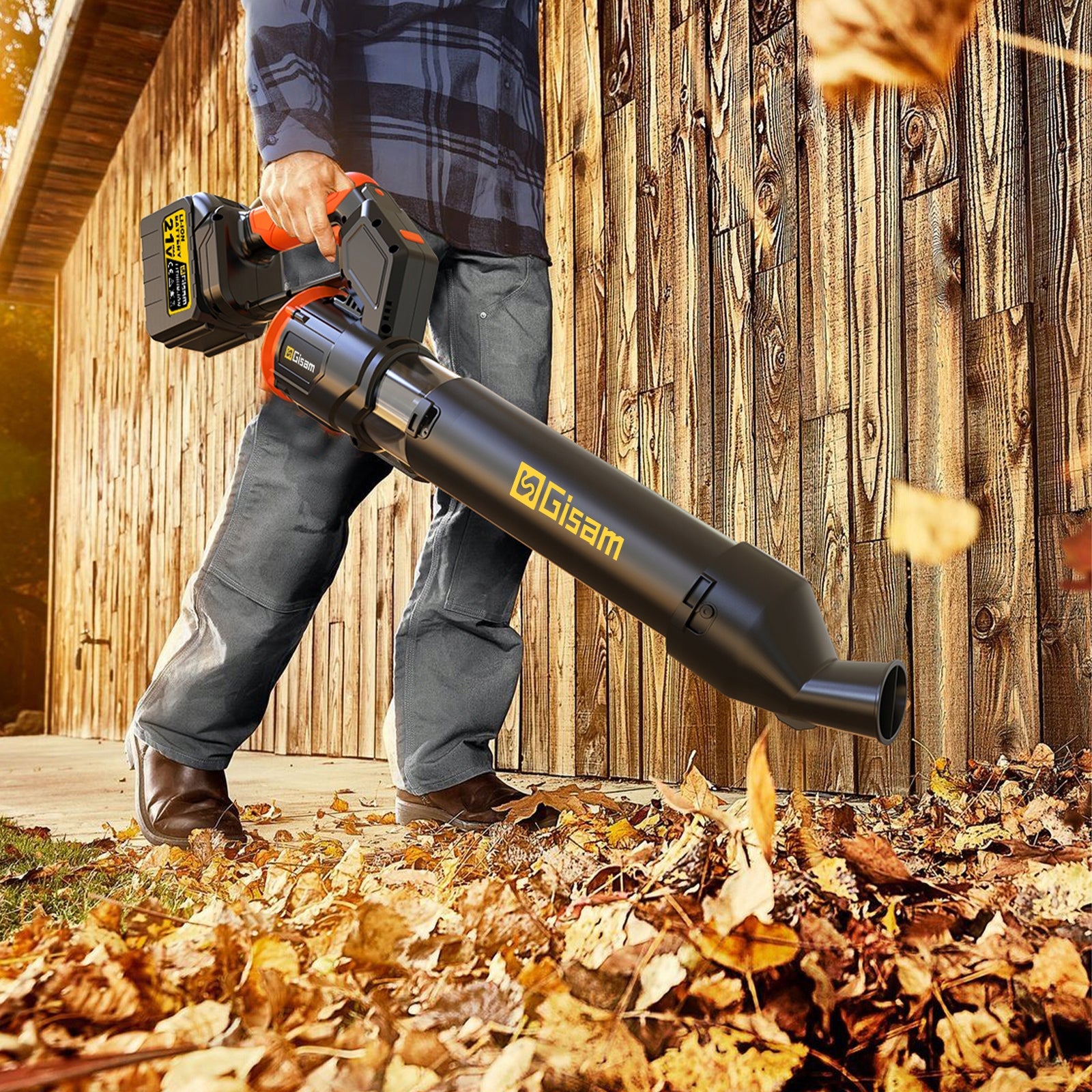 CORDLESS BLOWER ELECTRIC LEAF BLOWER BRUSHLESS GARDEN 2X 21V Manufacturer code Gisam-4211