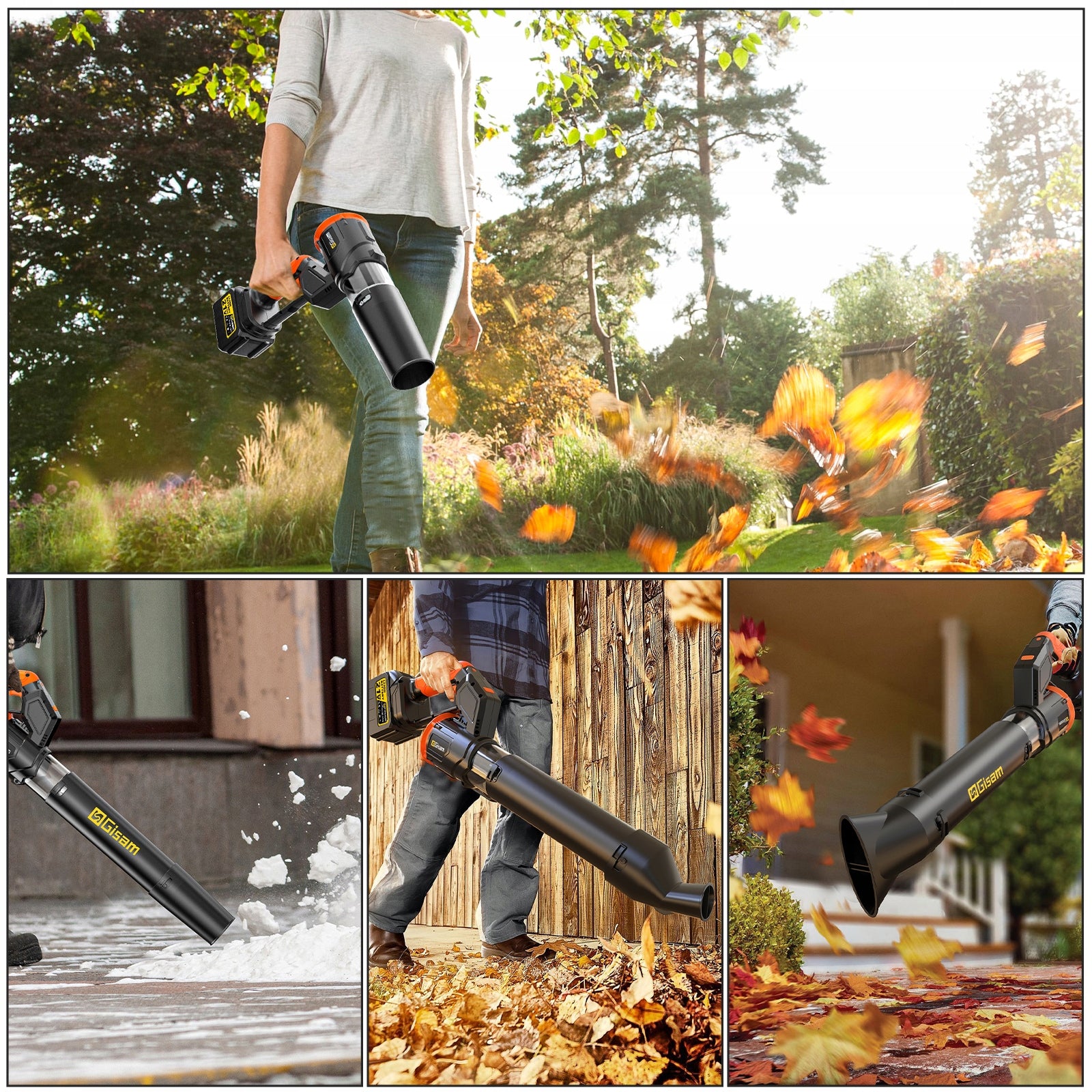 CORDLESS BLOWER ELECTRIC LEAF BLOWER BRUSHLESS GARDEN 2X 21V Tool weight 2.4 kg
