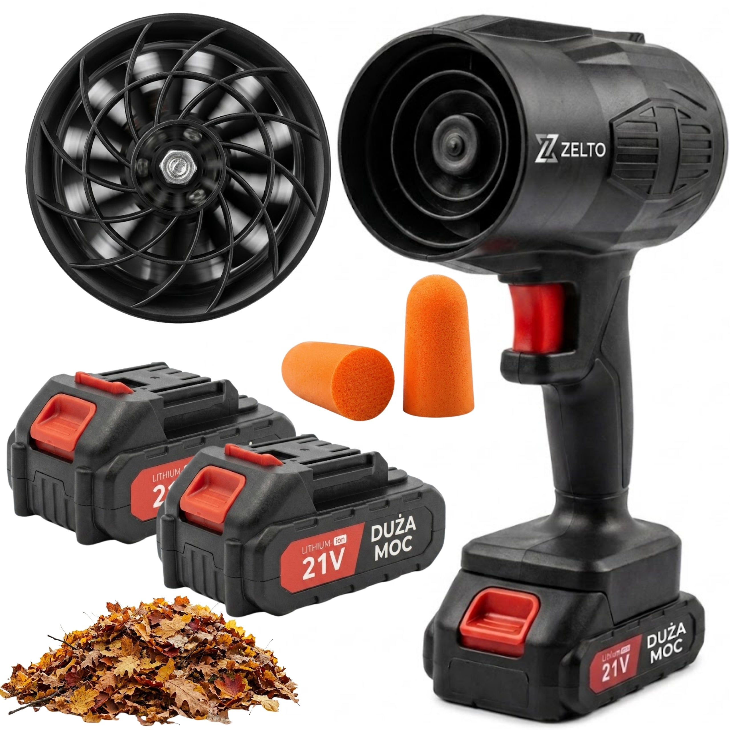 CORDLESS BLOWER FOR DUST GRILL LEAVES 21V 2xAKU PLUGS STRONG LIGHTWEIGHT