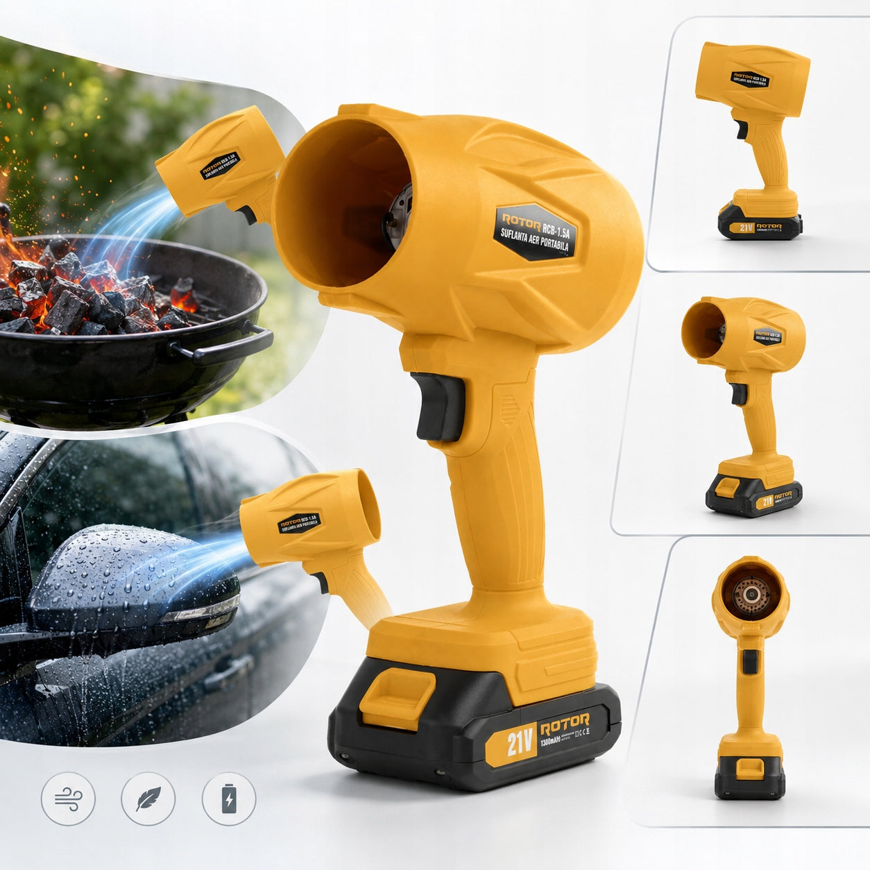 CORDLESS BLOWER ROTOR RCB-1.5A FOR LEAVES AND DUST 21V LIGHT STRONG Brand Rotor
