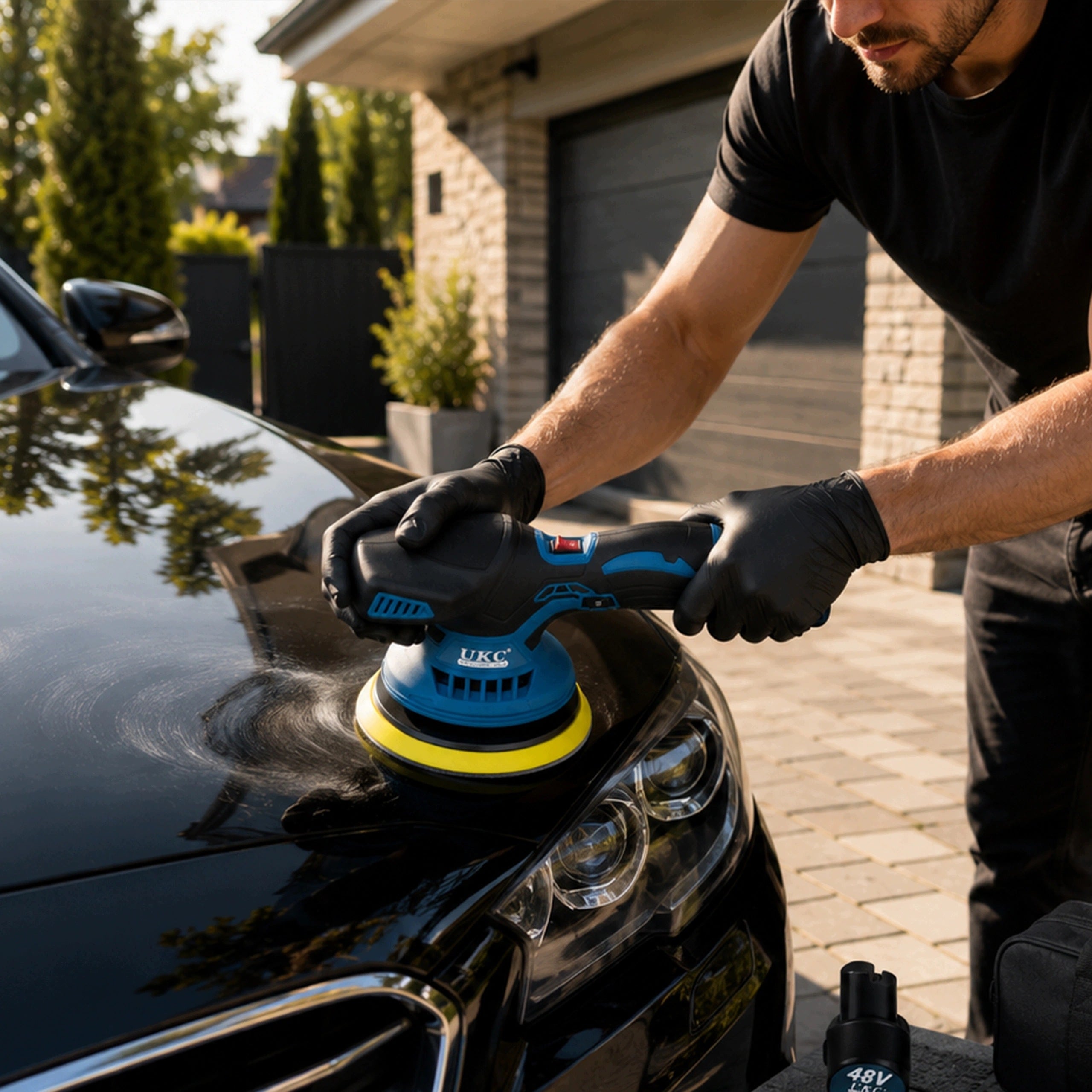 CORDLESS CAR POLISHER UKC 320W 150mm 2BATTERIES RICH SET Brand AA